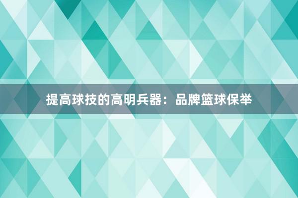 提高球技的高明兵器：品牌篮球保举